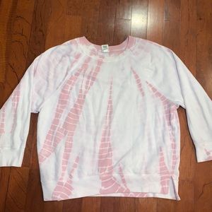 VS Pink tie dye pullover L